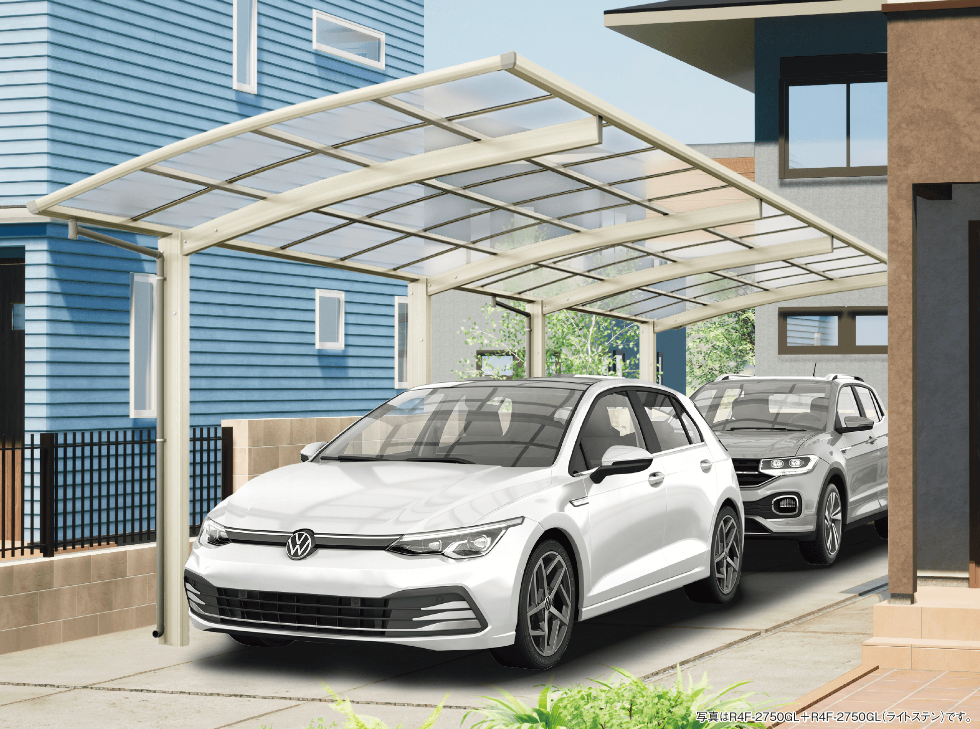 大仙の「リアルポートⅣ レギュラータイプ カーポート:奥行連棟(2台用)」