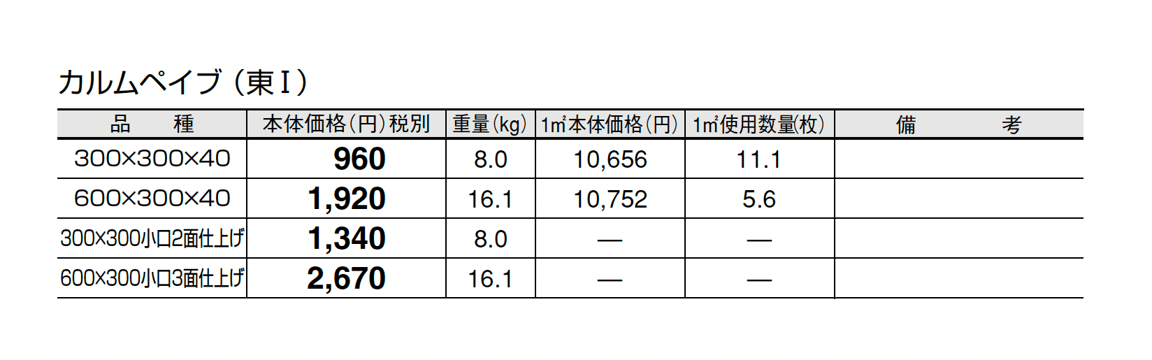 カルムペイブ_価格_1