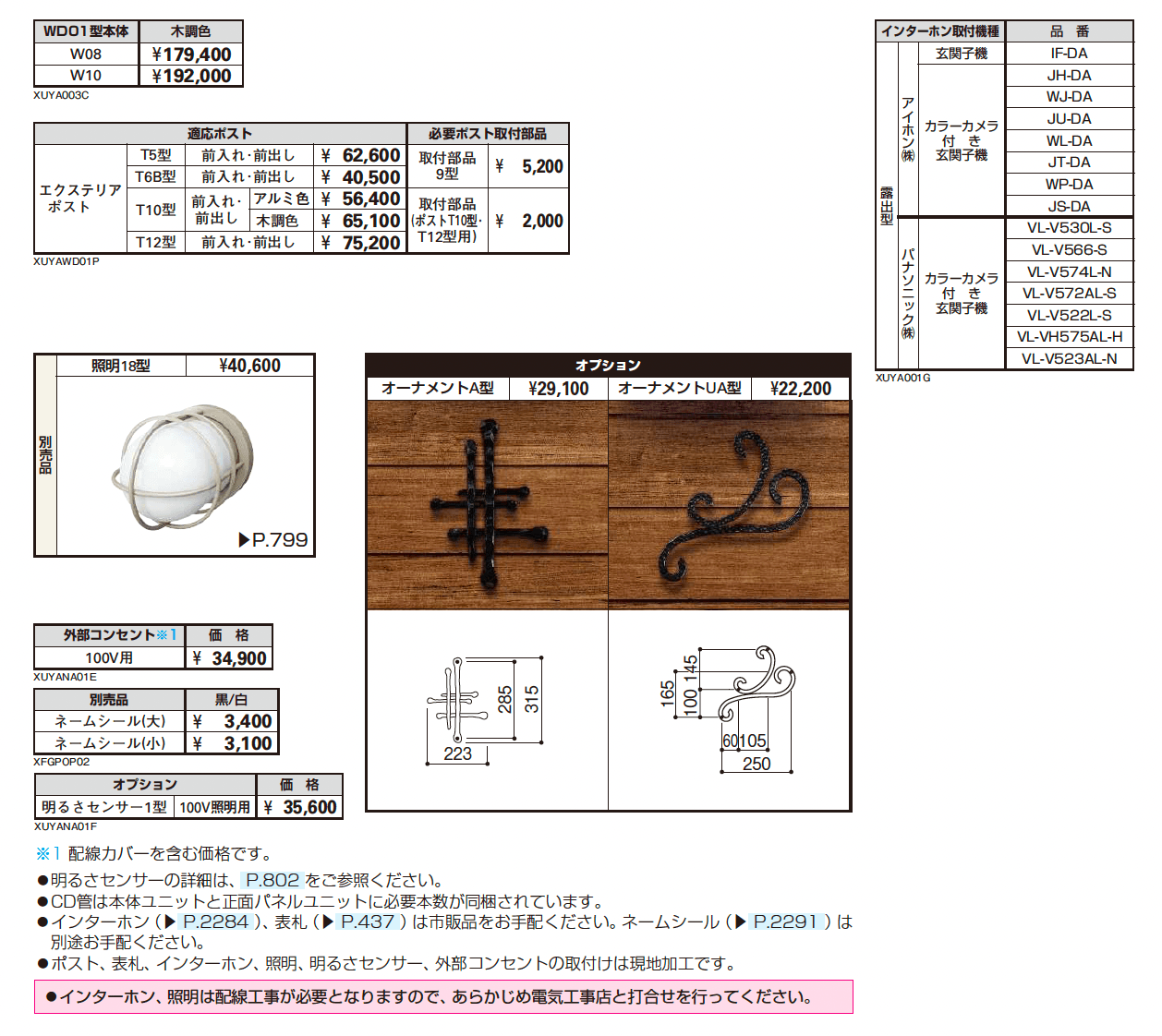 ルシアス ウォール WD01型_価格_2