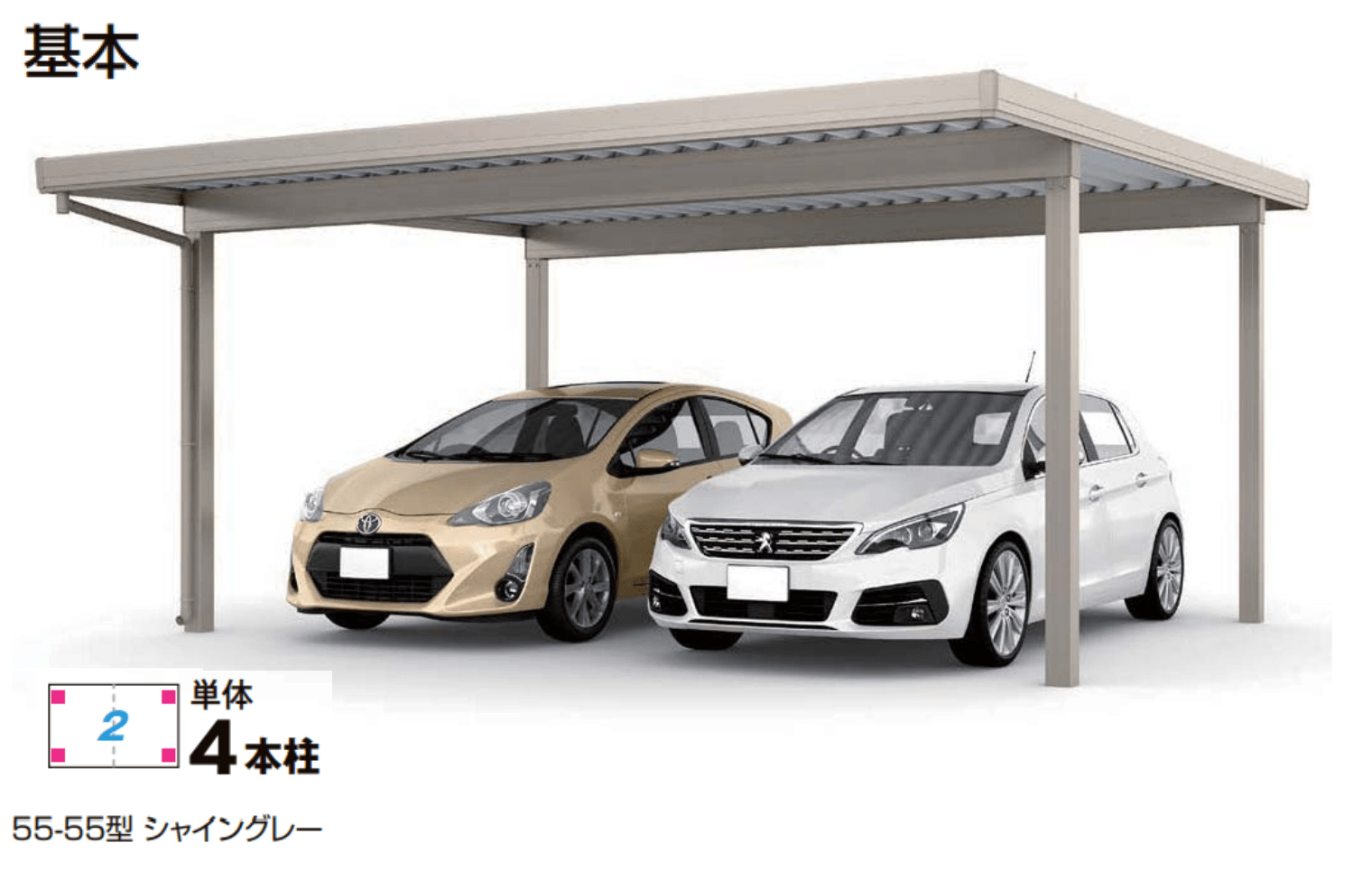 LIXILの「カーポートSW 1500タイプ 2台用」