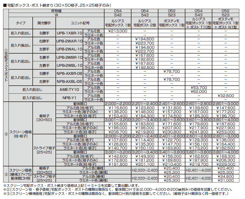ルシアス スクリーン 【宅配ボックス・ポスト納まり】【2024年版】_価格_1