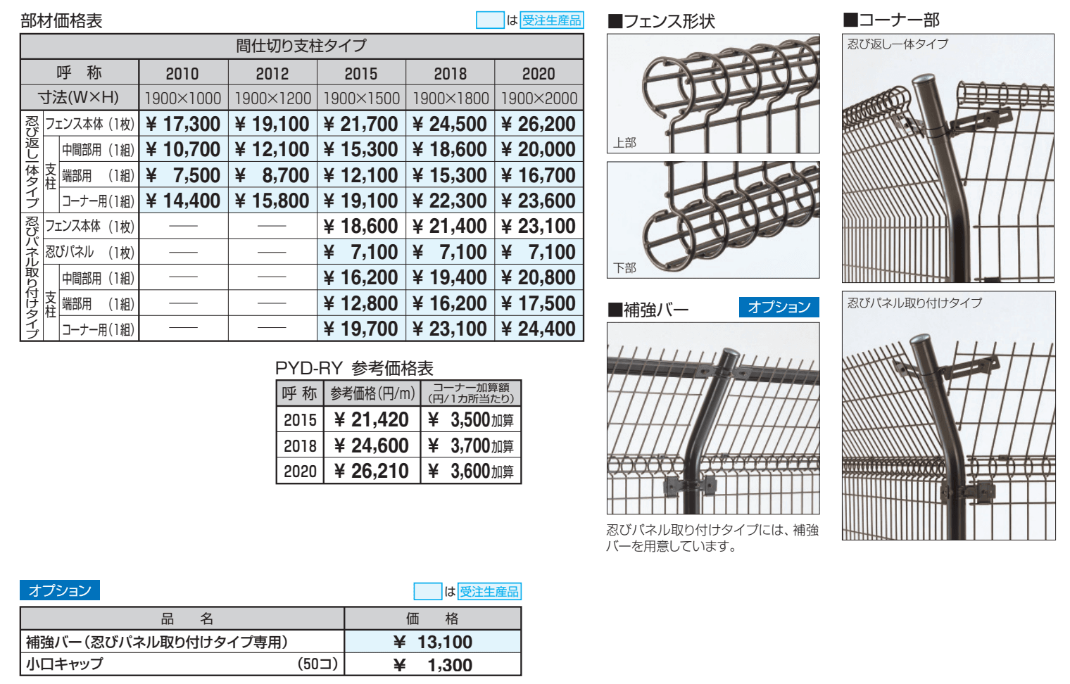 ユメッシュR型フェンス 忍びパネル取り付けタイプ 【2022年版】_価格_1