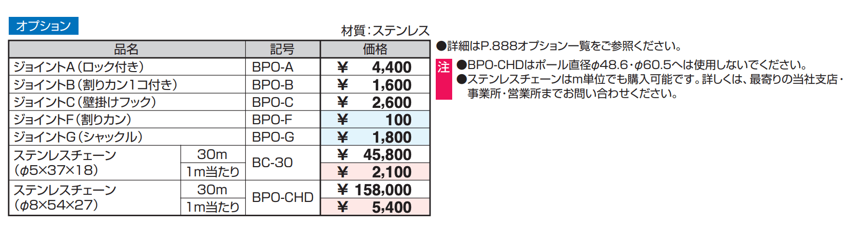 ビポール チェーン通過型 上下式 スプリング内蔵 φ48.6 【2022年版】_価格_2