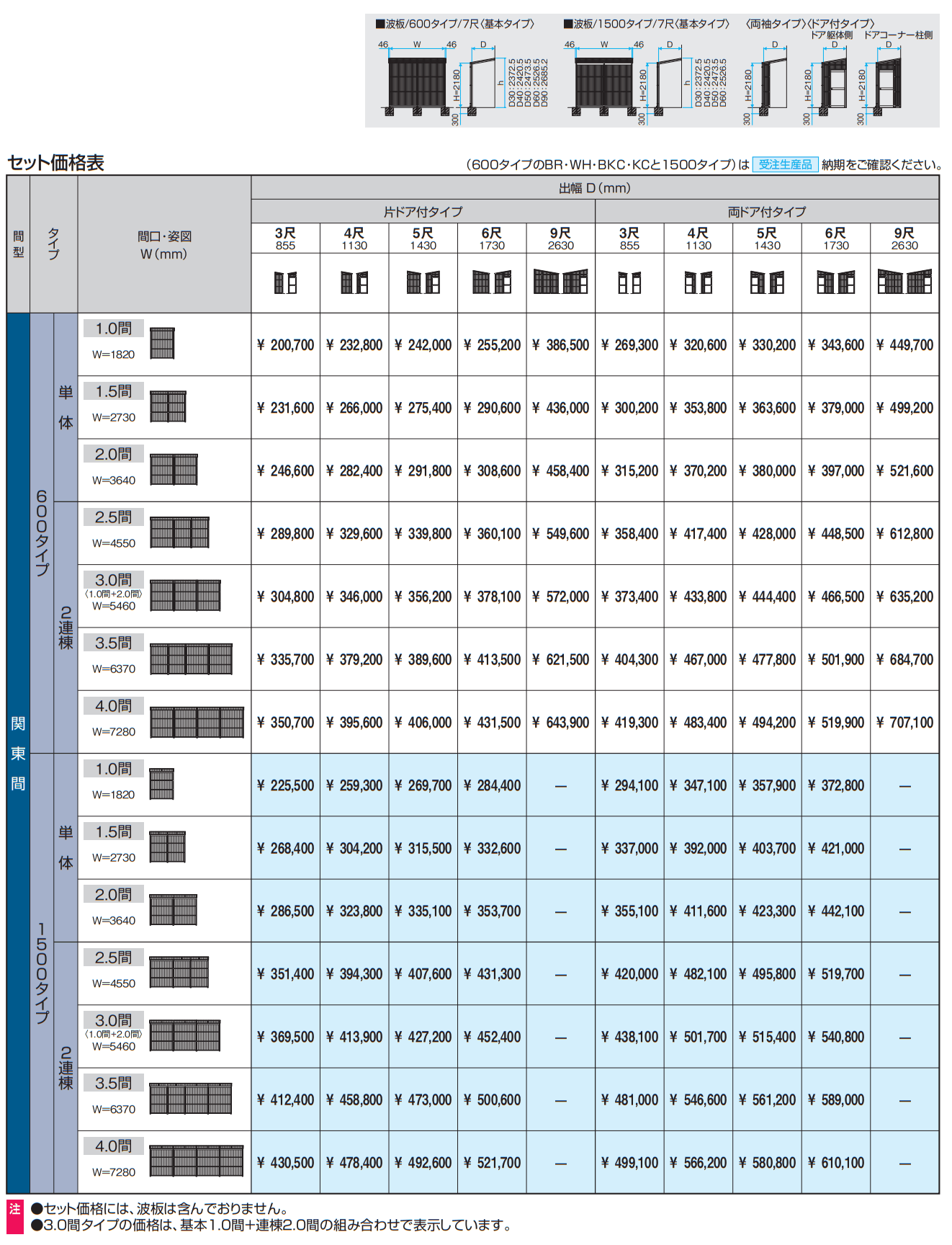 オイトック(波板タイプ/両ドア付タイプ/H=7尺)【2023年版】_価格_1
