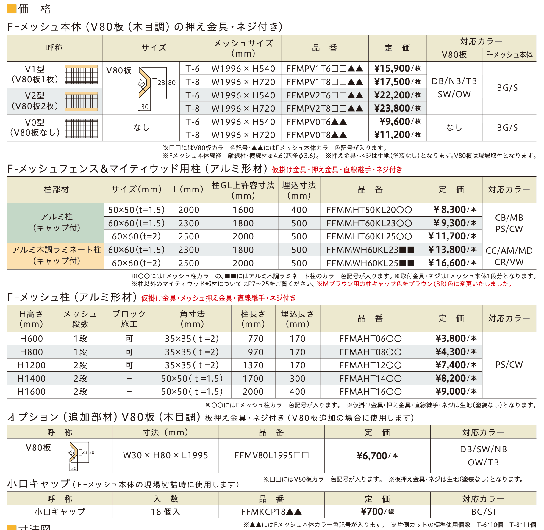 F-メッシュフェンスV型 【2022年版】_価格_1