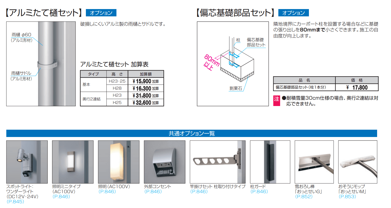 スカイリード 片側支持タイプ(耐積雪量20cm仕様:基本・奥行連結)【2022年版】_価格_3