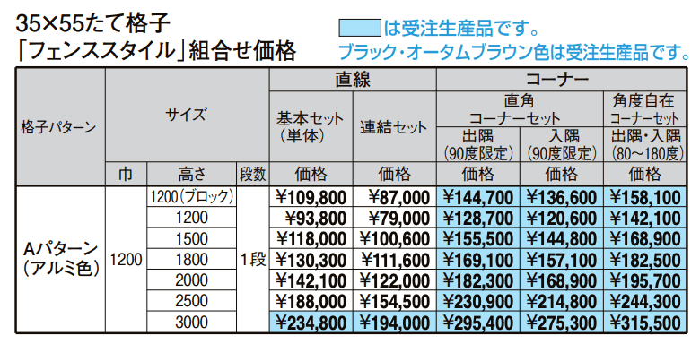スリットライン フェンス(たて格子)【2022年版】_価格_1