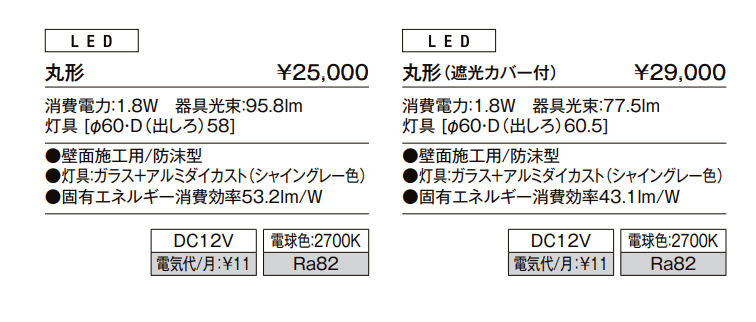 グラスウォールライト 丸形【2022年版】_価格_1