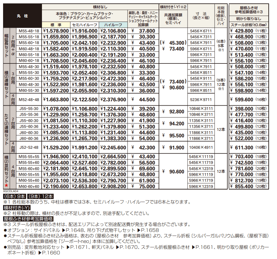 ジーポートneo 積雪150㎝(L)Aタイプ 延長・連棟セット 【2022年版】_価格_2