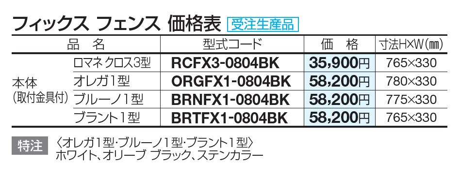 フィックスフェンス ブルーノ1型【2023年版】_価格_1