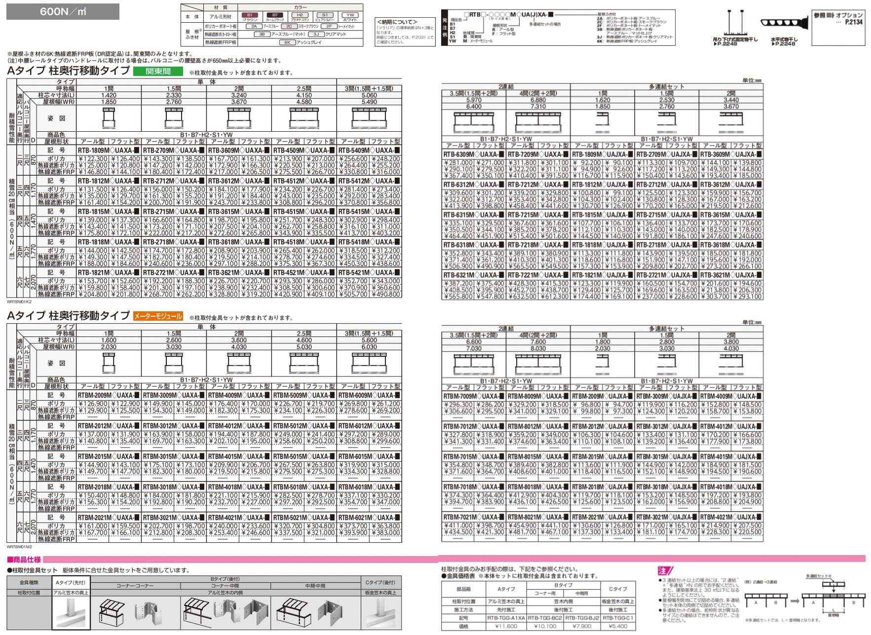 ソラリア 躯体バルコニー屋根 壁付納まり 【2022年版】_価格_1