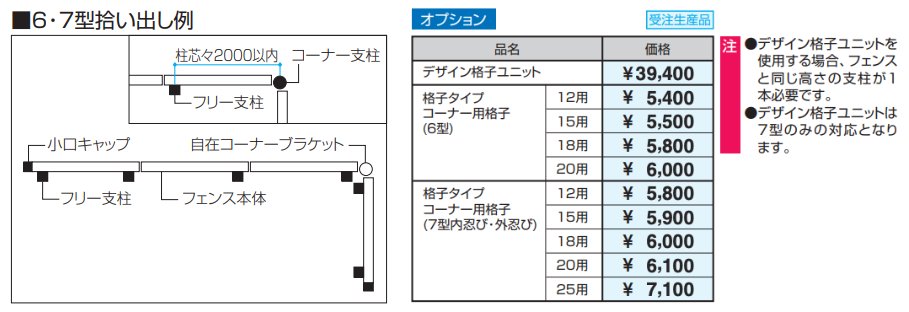 フレラインN7型 忍び返しタイプ 格子タイプ  ハイタイプ 【2022年版】_価格_2