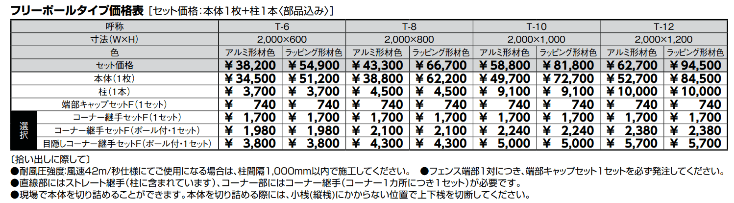 フェンスAB TS1型(縦スリット①)【2022年版】_価格_1
