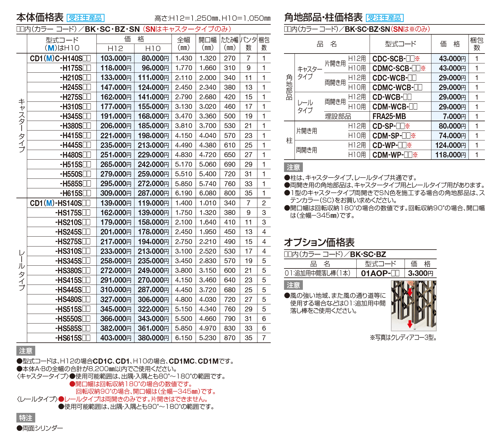 クレディアコー1型(角地仕様 レールタイプ)【2023年版】_価格_1