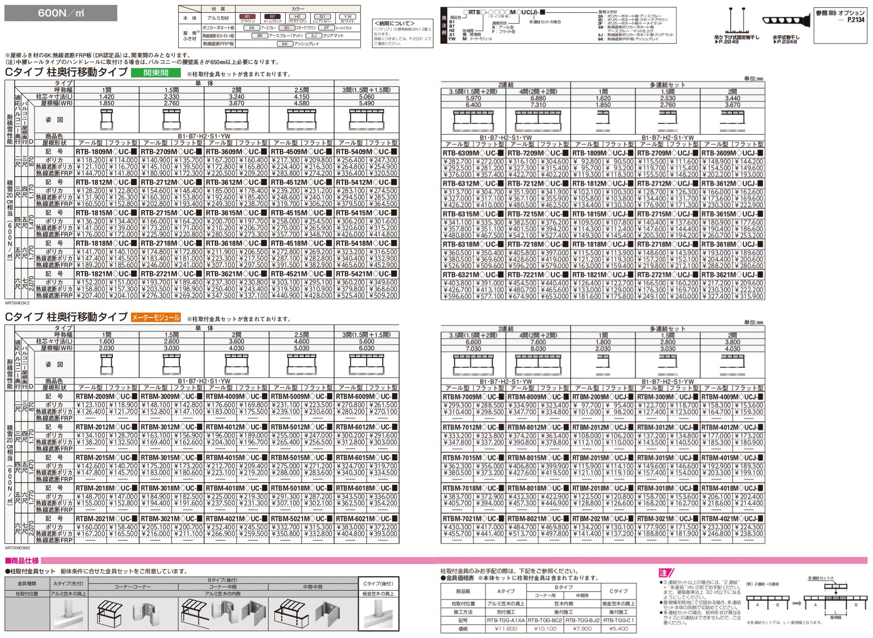 ソラリア 躯体バルコニー屋根 壁付納まり 【2022年版】_価格_3