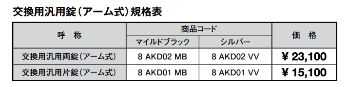 交換用汎用錠【2022年版】_価格_1