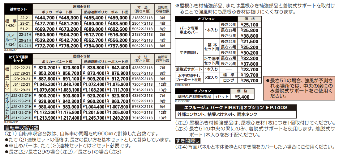 エフルージュ パーク FIRST 600タイプ 基本セット/たて(2)連棟セット 【2022年版】_価格_1