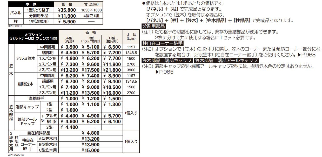 パルトナー UD 転落防止柵1型 【2022年版】_価格_1