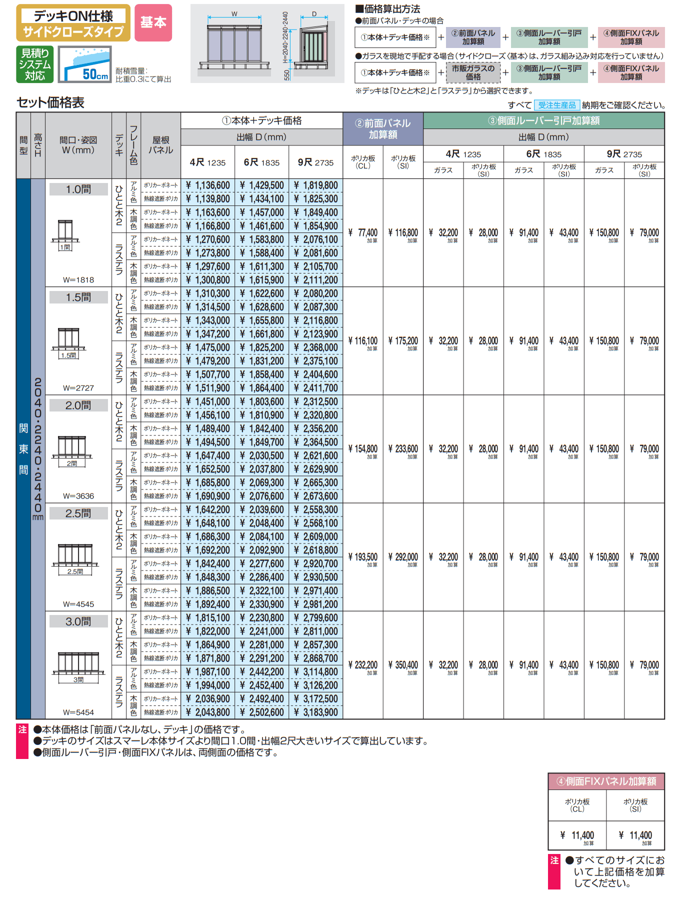 スマーレ (デッキON仕様 サイドクローズタイプ 基本)【2023年版】_価格_1