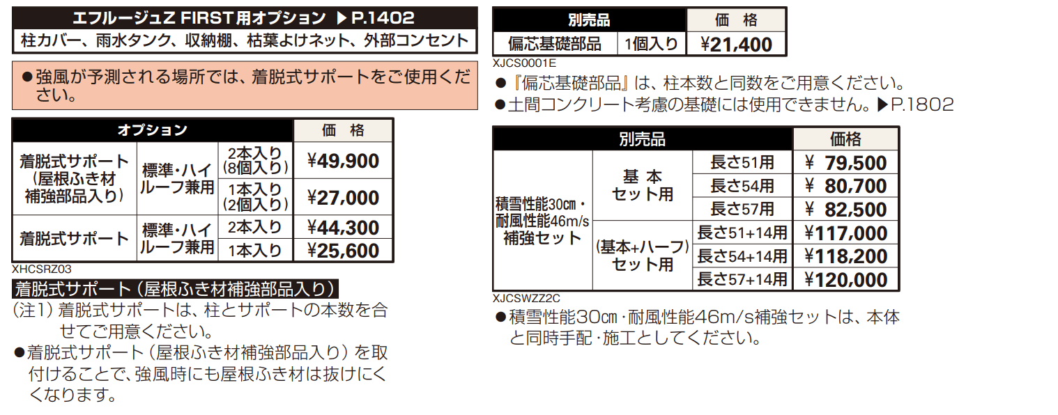エフルージュZ FIRST 750タイプ 基本セット/(基本+ハーフセット)/たて(2)連棟セット 【2022年版】_価格_2
