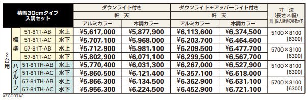 エクスティアラ ルーフ 積雪30㎝タイプ 入隅セット( アプローチ+2台用) 【2022年版】_価格_1