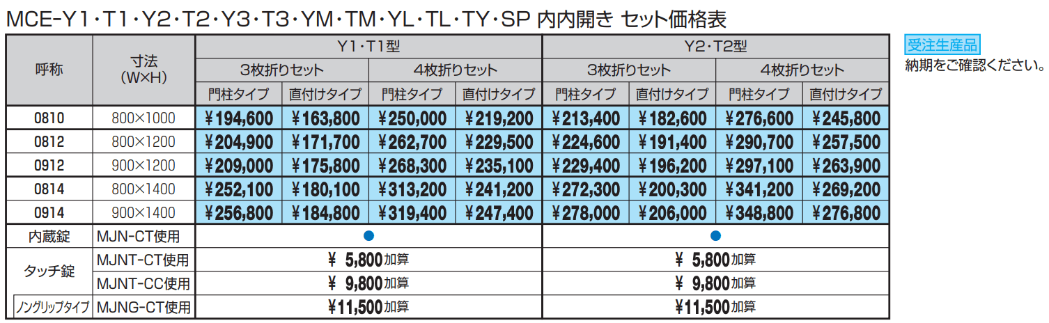 折り扉一覧 レジリアY1型【2022年版】_価格_2