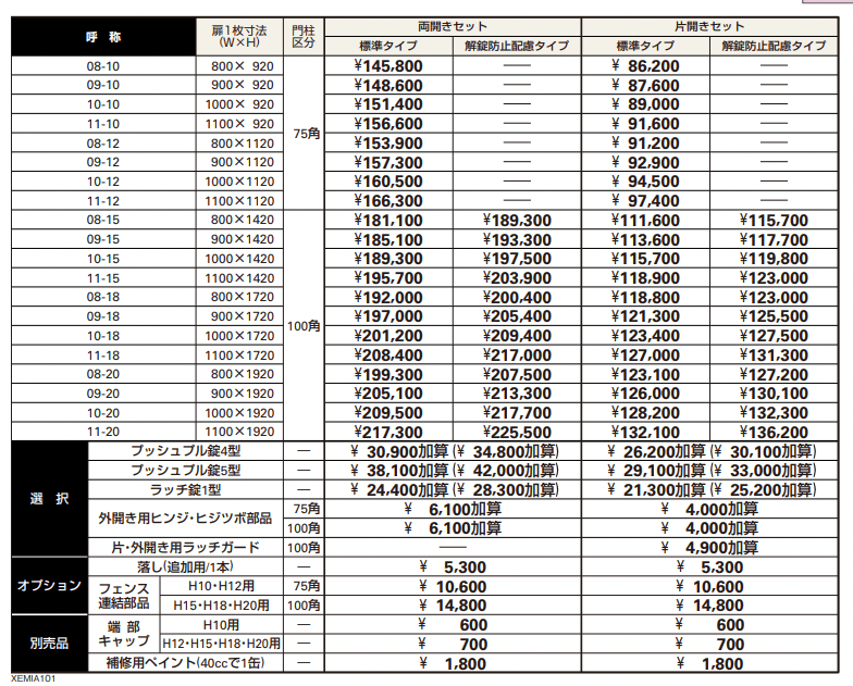 イーネット 門扉A1型 【2022年版】_価格_1