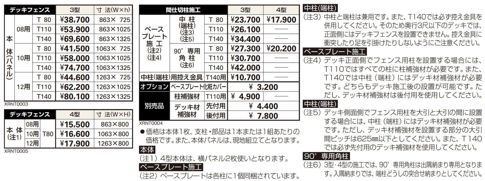 リウッドデッキフェンス 3型 【2022年版】_価格_1