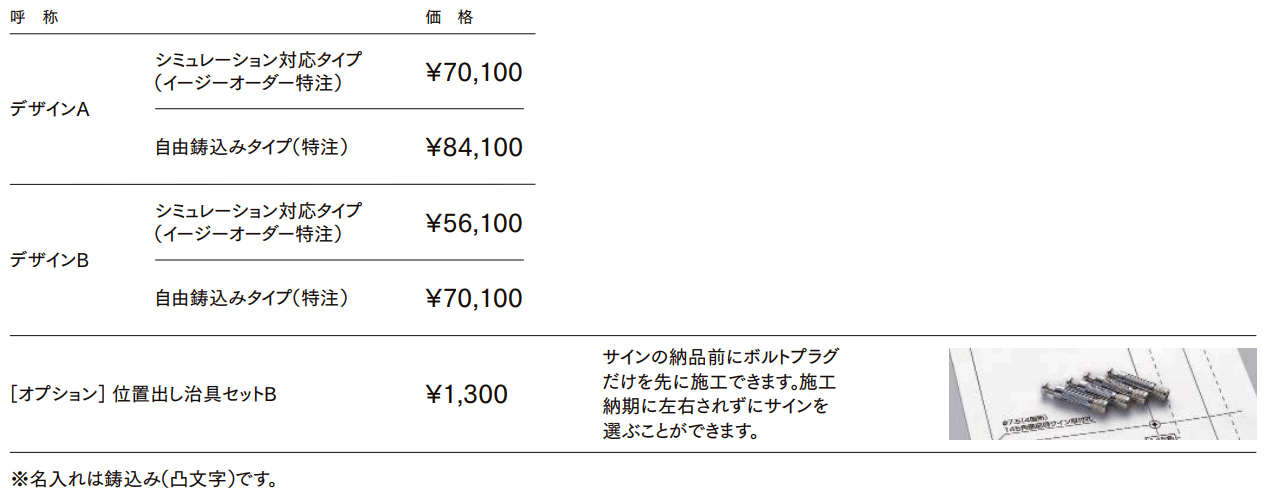 高級鋳物サイン【2022年版】_価格_1