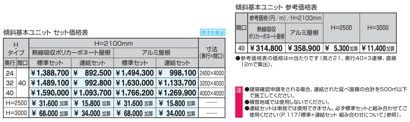 レイロード 両支持タイプ(合掌仕様) 傾斜基本ユニット 【2022年版】_価格_1