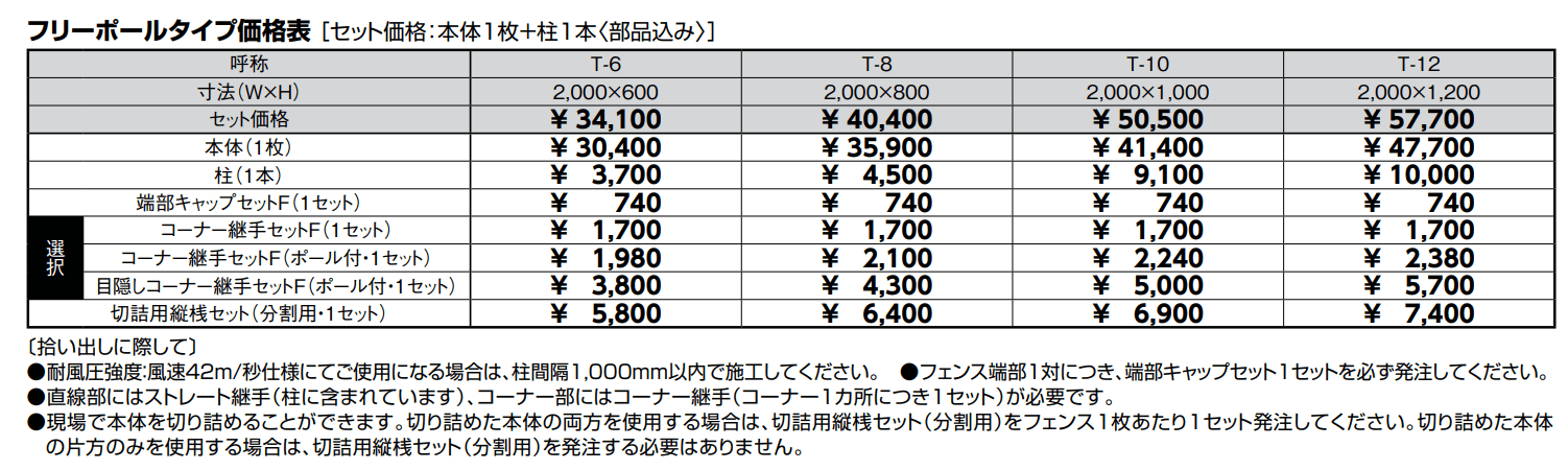 フェンスAB YR1型(横格子①)【2022年版】_価格_1
