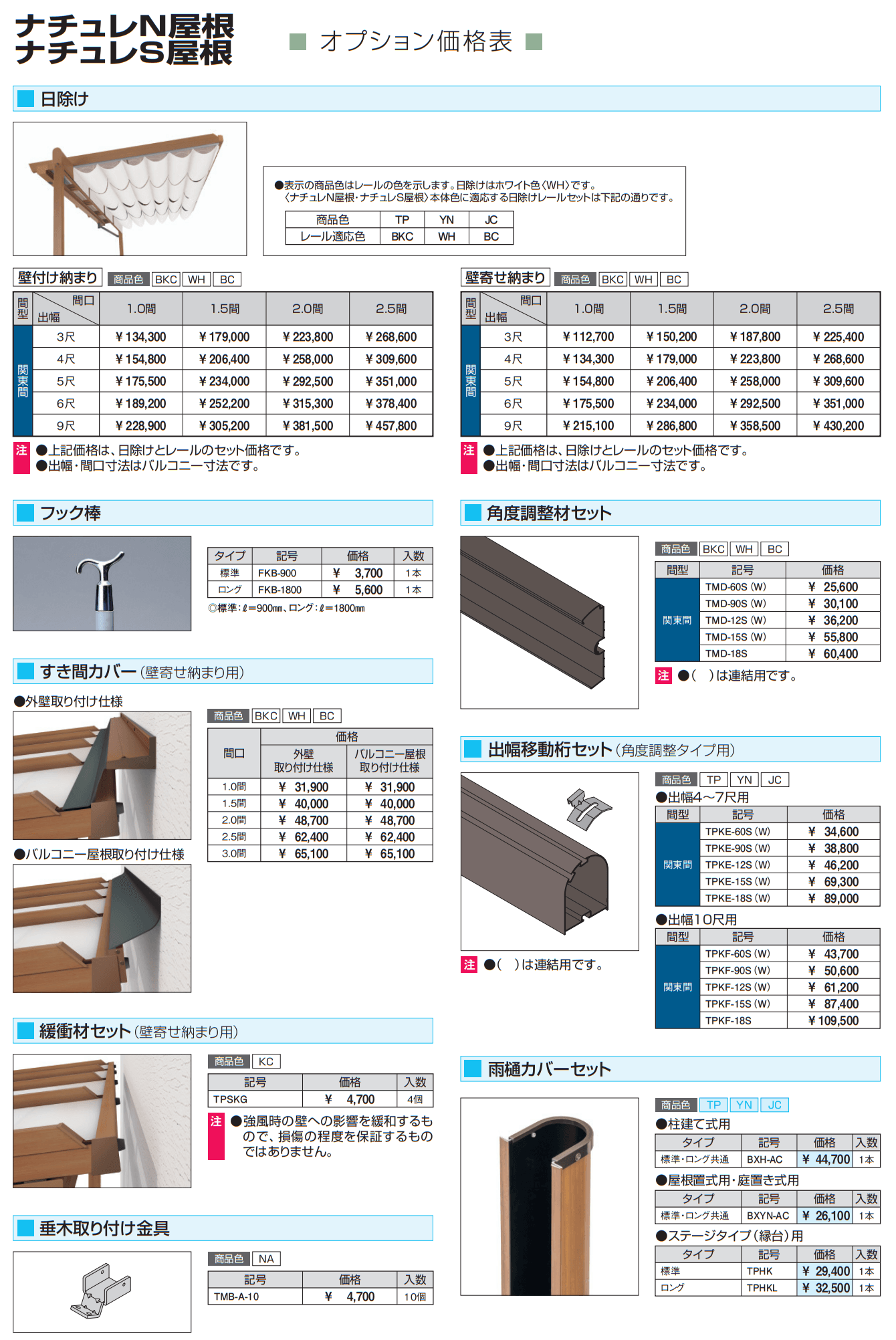 ナチュレN屋根(オルネ 柱建て式用 600タイプ 壁付け納まり) 【2022年版】_価格_3