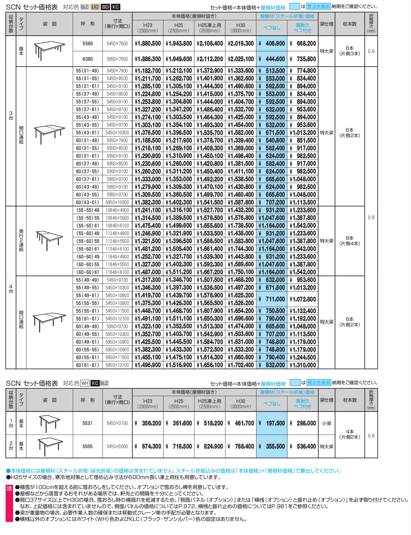 G1-R/ジーワン アール(耐積雪量100cm仕様:基本・奥行延長・間口延長・奥行連結・間口連結)【2022年版】_価格_2