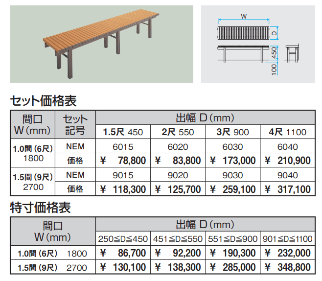 濡縁 木粉入り樹脂タイプ 【2022年版】_価格_1