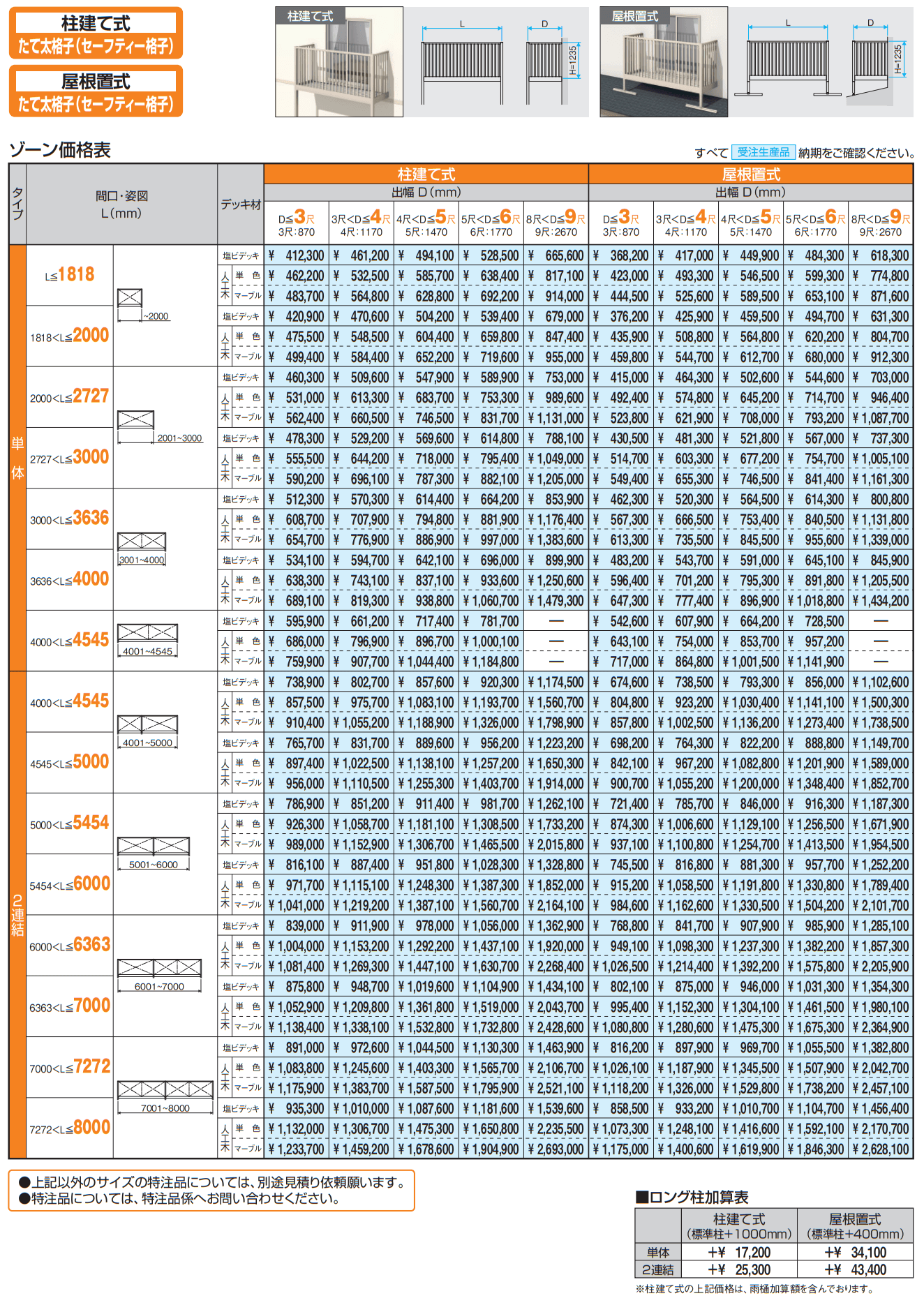 オルネ特注品(柱建て式 たて太格子(セーフティー格子)) 【2022年版】_価格_2