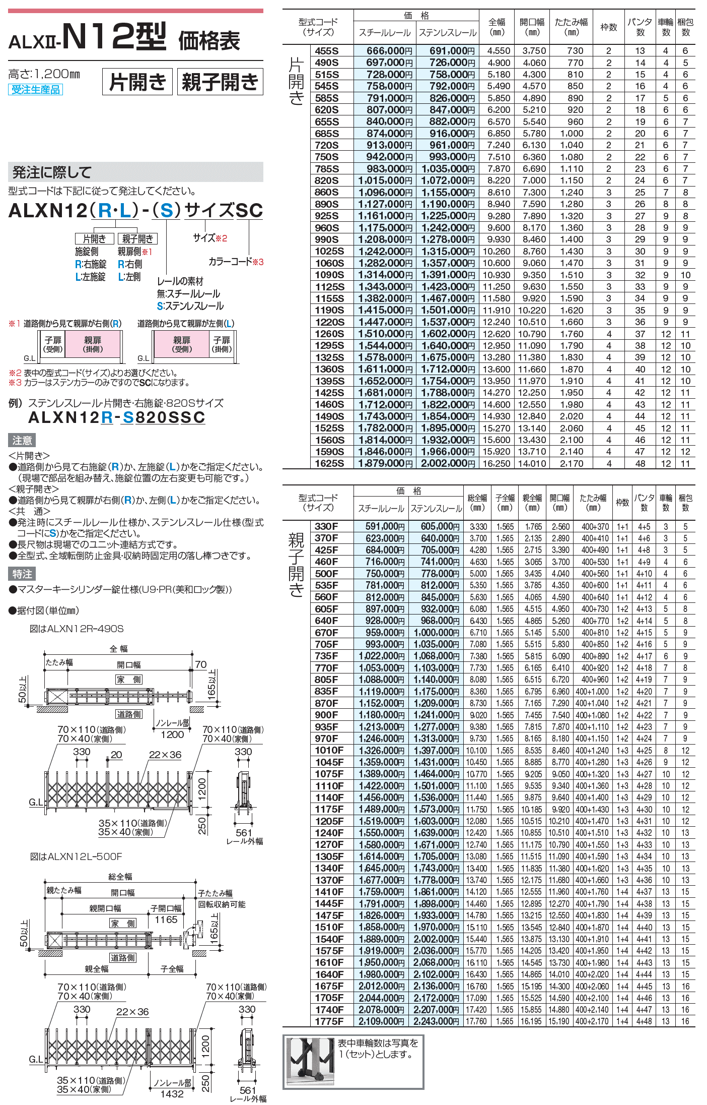 ALXⅡ-N 10型/12型/14型/16型/18型【2023年版】_価格_2