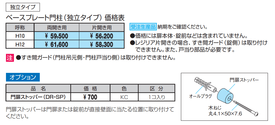 マンション向け ベースプレート門柱 独立タイプ【2022年版】_価格_1