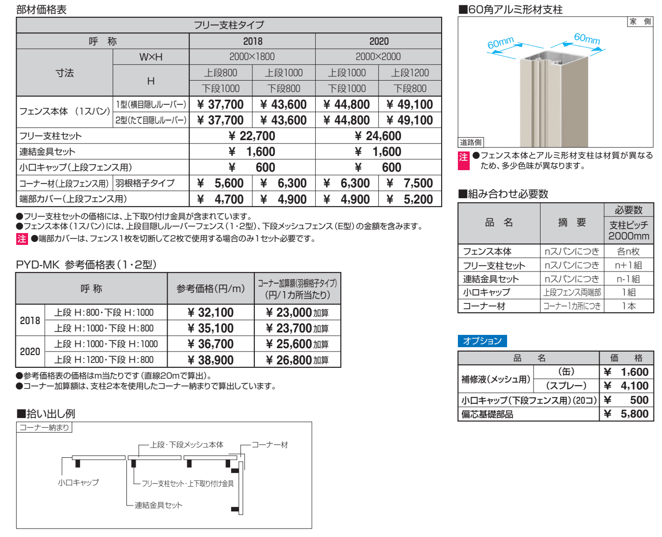 ユメッシュプラス 上目隠しタイプ2型 たて目隠しルーバー フリー支柱タイプ 【2022年版】_価格_1