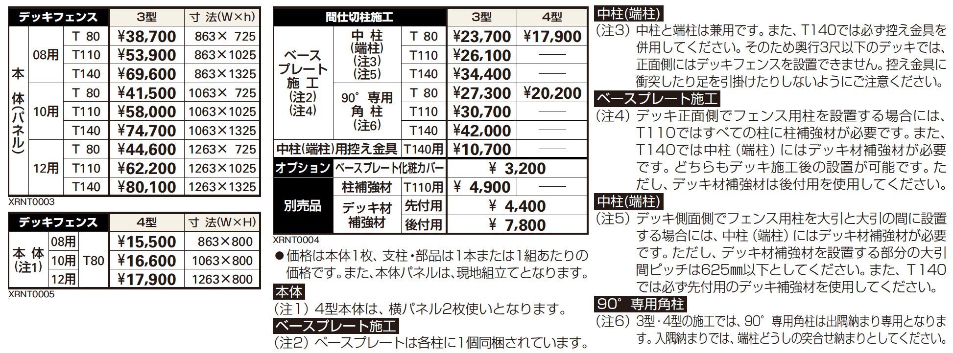 リウッドデッキフェンス 4型 【2022年版】_価格_1