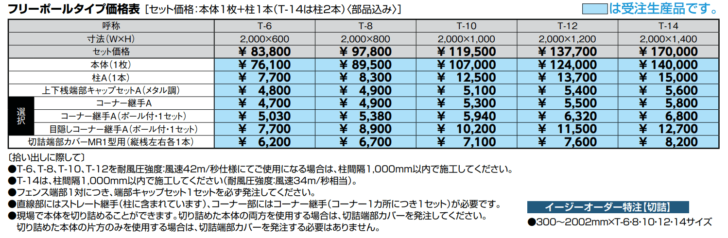 フェンスAA(メタル調) MR1型(横格子)フリーポールタイプ【2022年版】_価格_1