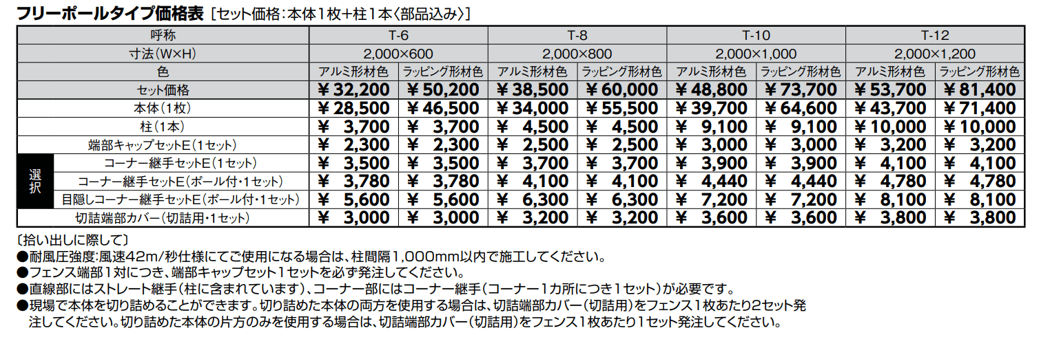 フェンスAB YS2型(横スリット②)【2022年版】_価格_1