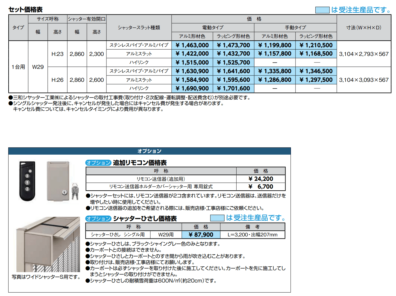 シングルシャッターS Fタイプ【2022年版】_価格_1