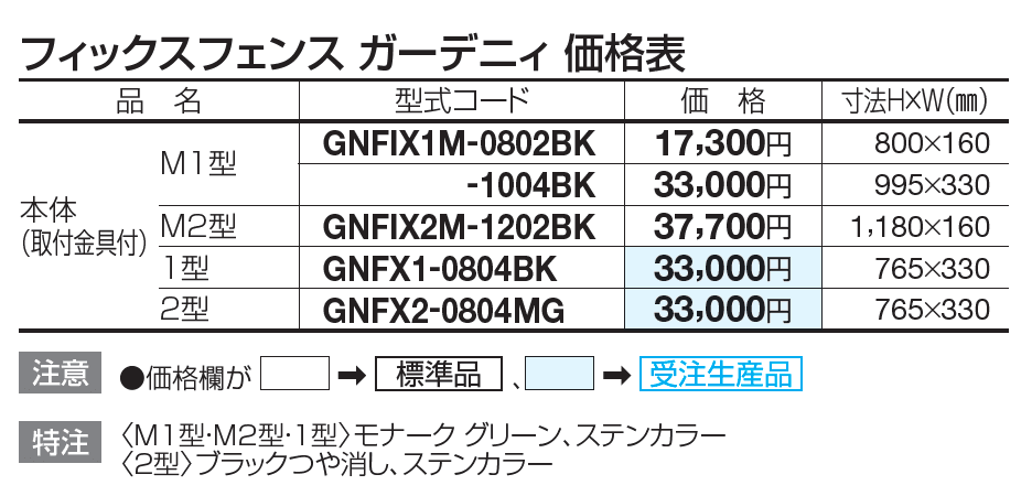 フィックスフェンス ガーデニィM1型(0802サイズ/1004サイズ)【2023年版】_価格_1