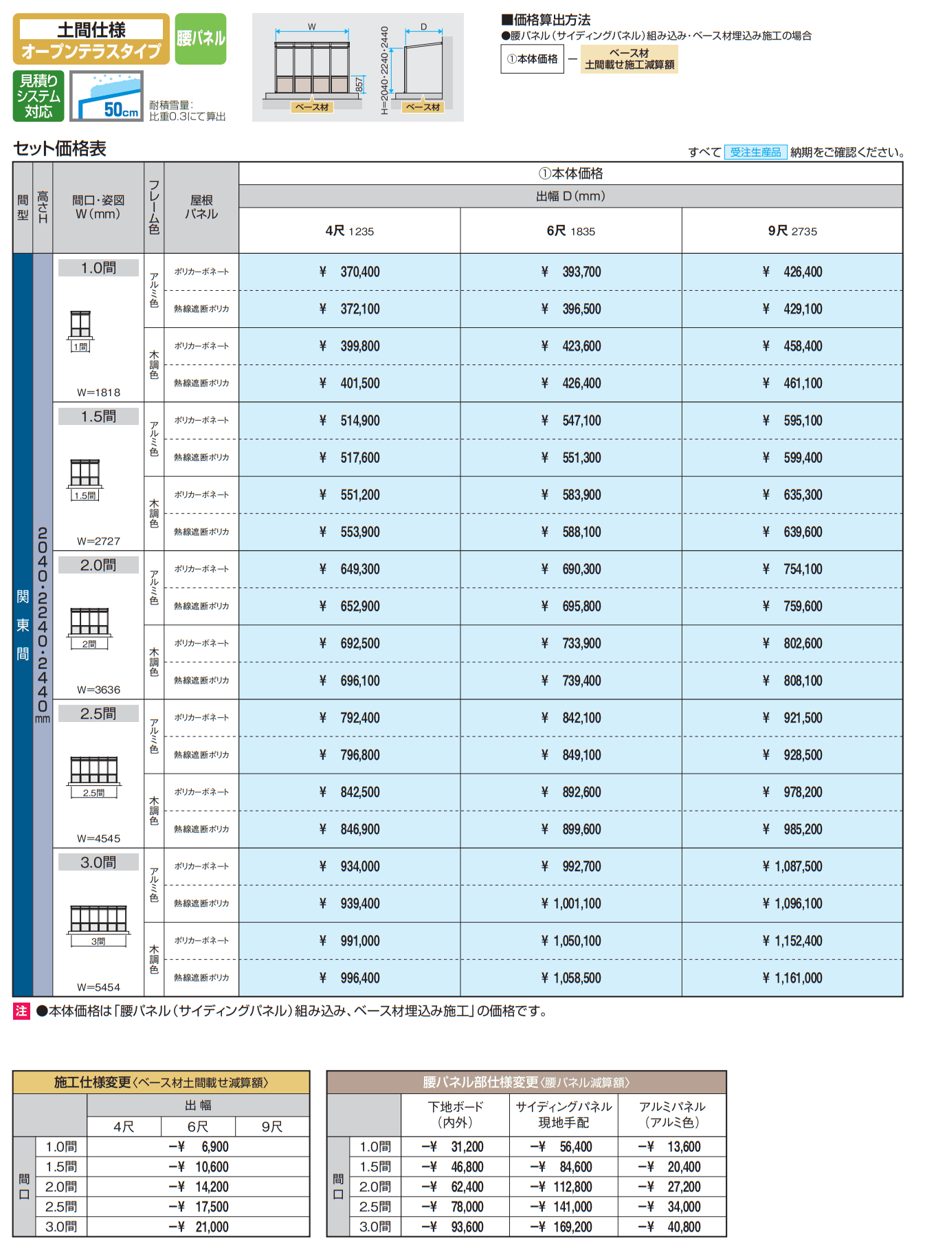 スマーレ (土間仕様 オープンテラスタイプ 腰パネル) 【2022年版】_価格_3