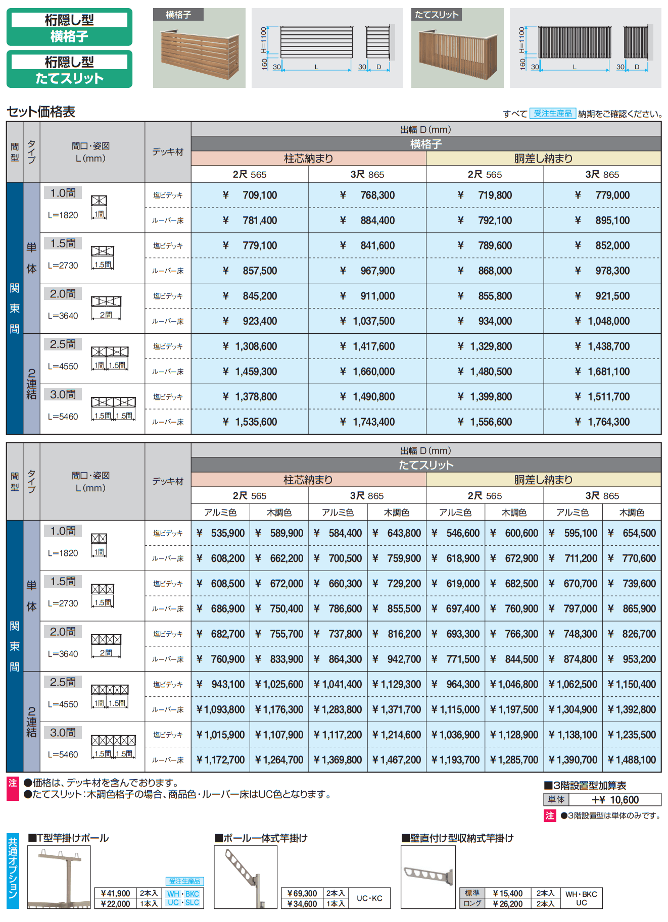 コーデリア(柱なし式 桁隠し型 横格子)【2023年版】_価格_1
