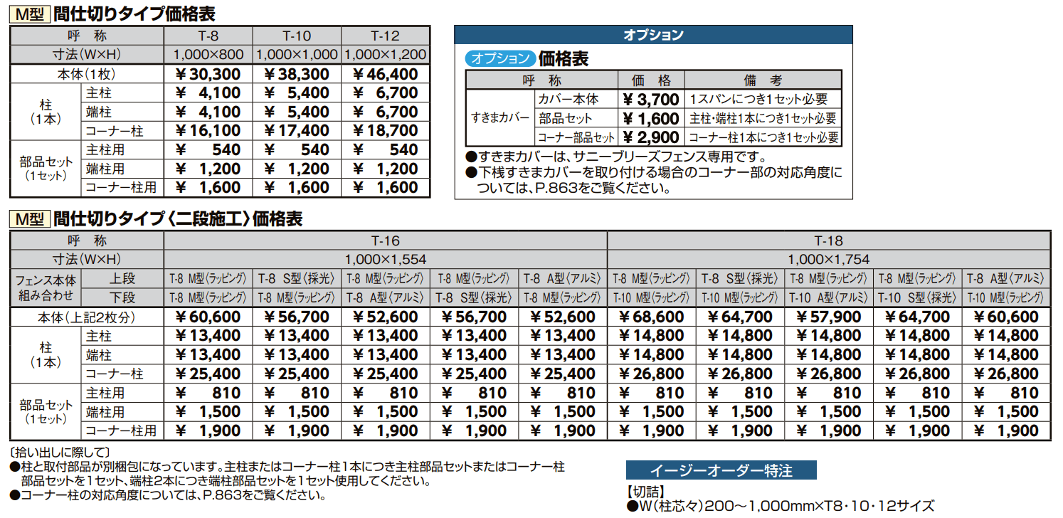 サニーブリーズフェンス M型<ラッピング形材色タイプ>【2022年版】_価格_2