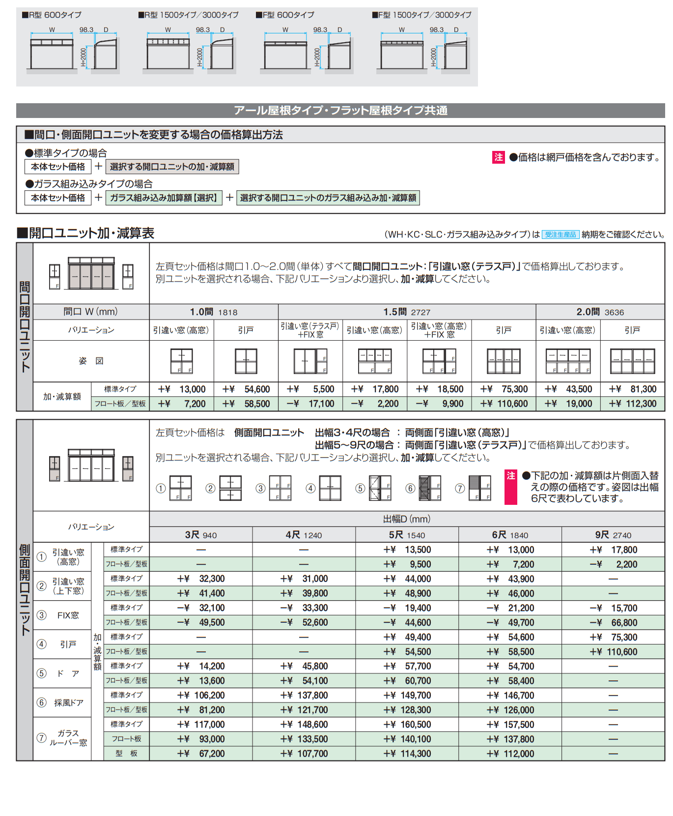 晴れもようwith(躯体バルコニー仕様 H20サイズ 関東間 )【2023年版】_価格_2