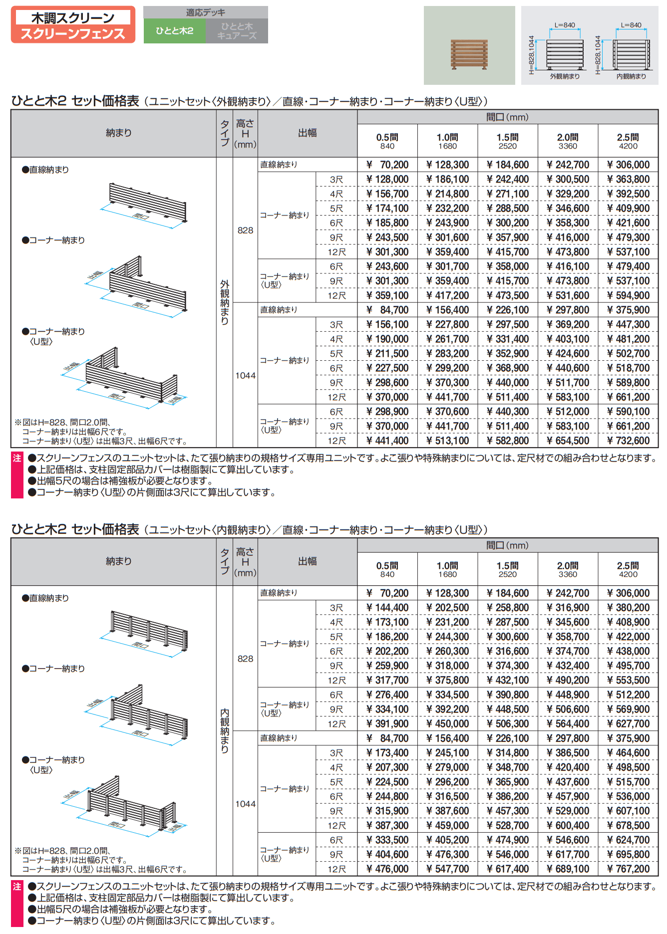 ひとと木 フェンス (木調スクリーン スクリーンフェンス)(適応:ひとと木2) 【2022年版】_価格_1