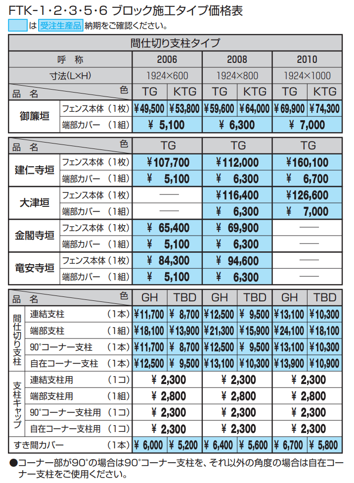 紗更 金閣寺垣(ブロック施工タイプ)【2022年版】_価格_1