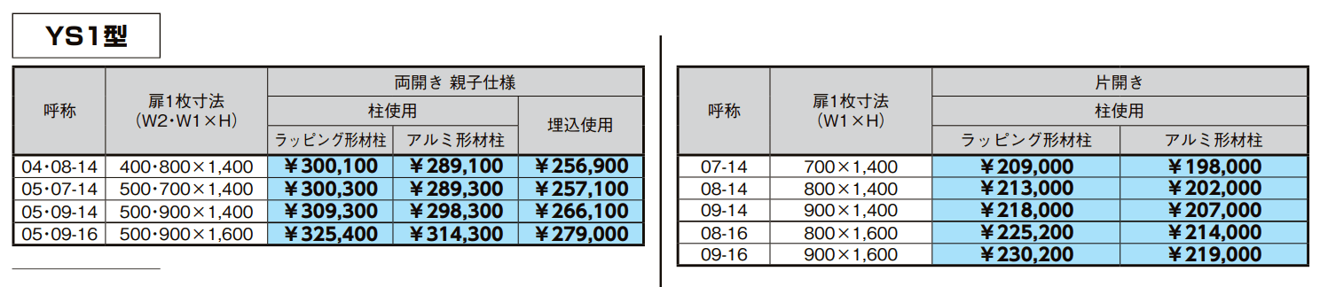 開き門扉AA エントリーシステム YS1型(木調)【2022年版】_価格_4
